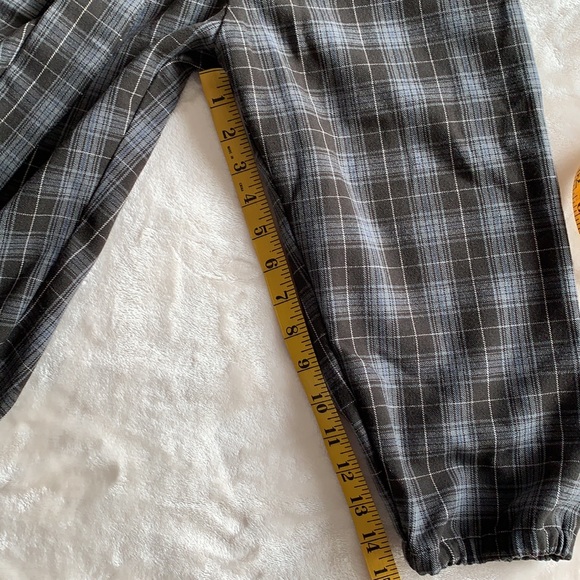 Plaid High Paperbag Waist Capri Jogger Pants Size 0/2 - Picture 7 of 7